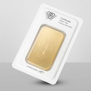 Alternative view of Metalor Gold Minted Bar 100g