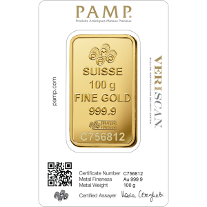 Alternative view of Pamp Suisse 100g Gold Minted Bar