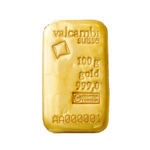 Valcambi Suisse 100g Gold cast bar