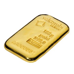 Alternative view of Valcambi Suisse 100g Gold cast bar