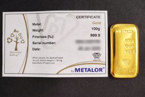 Metalor Gold Cast Bar 100g (Basic Packaging)