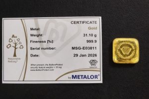 Metalor Gold Cast Bar 1oz (Basic Packaging)